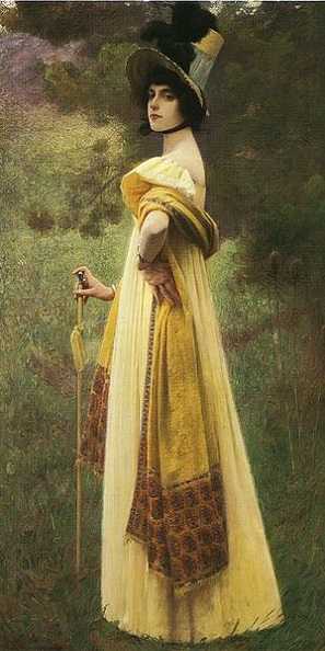 A Young Woman The Shawl ca. 1900 by Charles Sprague Pearce 1851-1914 Chazen Museum of Art 1985.2